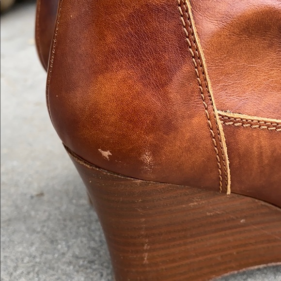J. Crew -Brown Leather Wedge Boots - Picture 6 of 11